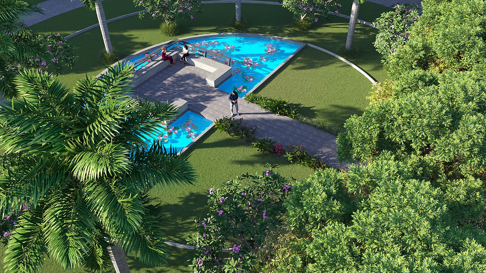 NPS Natures Nest Lotus Garden Aerial Green Landscape East Bangalore